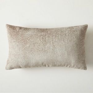 West Elm Dotted Chenille Jacquard Lumbar Pillow Cover (Dark Tan) & Pillow Insert